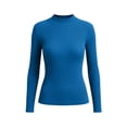 thumbnail image 4 of FAIWAD Women's Ribbed Knit Tops Long Sleeve Mock Neck Tee Shirt Slim Fitted Layering Blouse, 4 of 5