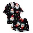thumbnail image 4 of WEAIXIMIUNG Matching Christmas Pajamas Children's Christmas Print Short Sleeve Shorts Cardigan Children's Pyjamas Two Sets, 4 of 4