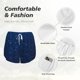 thumbnail image 4 of Balery Sparkling Blue Glitter Pantalones cortos deportivos para mujer con forro y dos bolsillos, elásticos, para entrenamiento, gimnasio, yoga-X-Large, 4 of 7