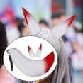 thumbnail image 3 of 3 Pcs Pinces à Cheveux Oreilles Faux Longue Queue Cosplay Déguisement Blanc, 3 of 8