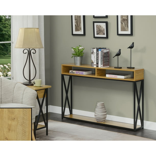 Convenience Concepts Tucson Deluxe 2 Tier Console Table, English Oak