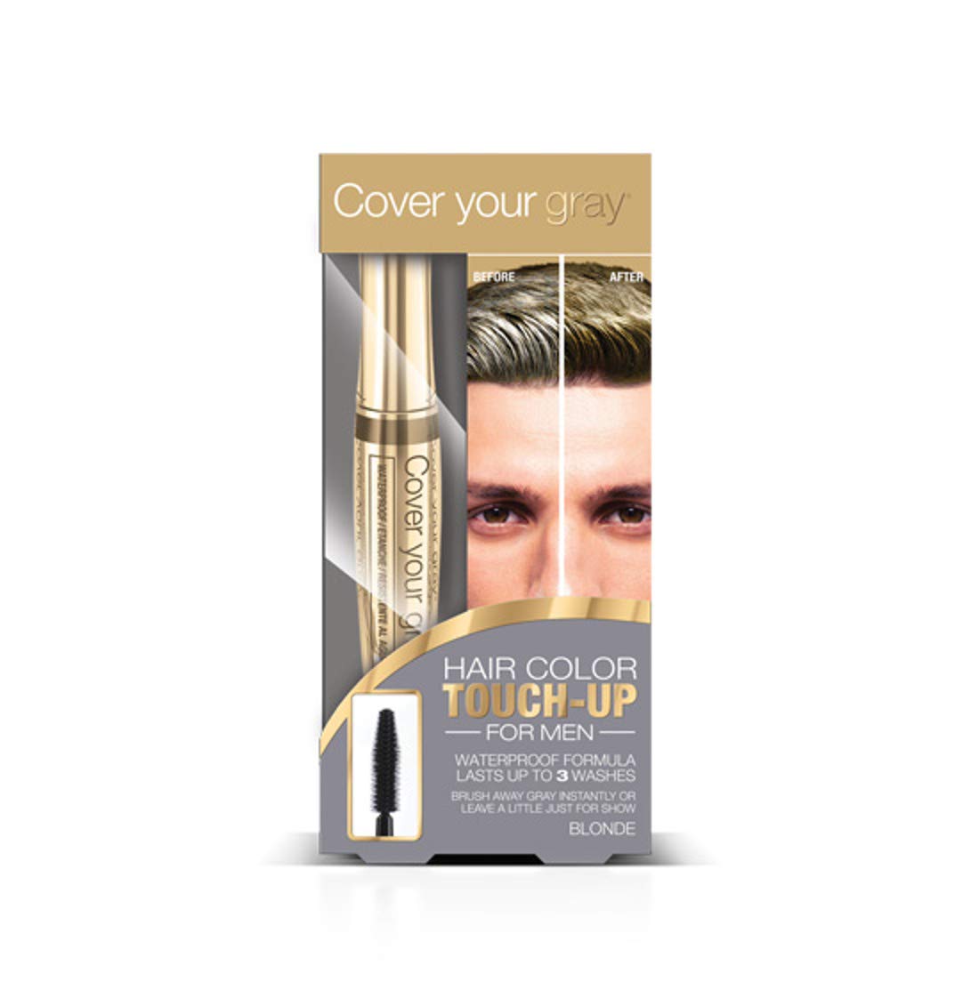 Cover Your Gray for Men Waterproof BrushIn Hair Color Touchup Blonde