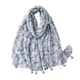 thumbnail image 3 of YUEHUA Lightweight Cotton Linen Shawl for Women Soft Floral Scarf Wrap for Evening Dresses Wedding Bridal Party Travel, 3 of 5