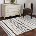 thumbnail image 4 of Boho Ethnic 3'x5' Washable Rug, Aztec Bohemian Vintage Geometric Blue Rustic Non-Slip Area Rugs for Entryway Kitchen Classroom, StainResistant Dorm Throw Carpet, Low Pile Soft Indoor Floor Mat, 4 of 9