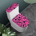 thumbnail image 2 of HELLHERO Heart-Shaped Leopard Print Pattern Round Toilet Lid Dust Cover 17"x21" Adjustable Easy to Install for Bathroom Home Comfort, 2 of 8