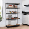 thumbnail image 4 of Yaheetech 5 Tiers Storage Shelf with Adjustable Racks, Black, 4 of 10