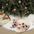 thumbnail image 2 of Fuzzy Slippers for Women - Fluffy Crossover Faux Fur House Slipper Open Toe Memory Foam Slippers, 2 of 7