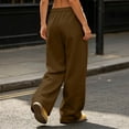 thumbnail image 6 of Wide Leg Sweatpants Women Zaewscy Women's Solid Color Loose-fitting Sweatpants High-waisted Wide-leg Casual Sweatpants Drawstring Elastic Waistband With Pockets., 6 of 7