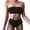 Black-05, variant on Lopeceal Women's Ribbed High Waisted Bikini Set Removable Strap Bandeau Swimsuit