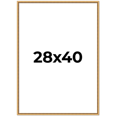 28x40 Frame Beaded Gold Solid Wood Picture Frame | 0.75 Inches Moulding Width | Liscio Oro