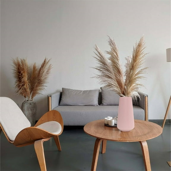Fasiaou White Flower Vase, Minimalist Decor, Modern Home Decorative Vase, Small Pampas Grass Vases For Kitchen, Bedroom, Office, Living Room, Bathroom, Shelf Centerpiece Table Decorations(12 in)