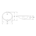 thumbnail image 3 of Magnolia Sinks 15" x 12" White Oval Porcelain Ceramic Undermount Bathroom Vanity Vessel Sink, 3 of 4