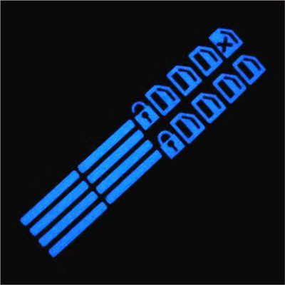 BeesClover Car Window Luminous Button Sticker Wear-resistant Fluorescent Glass Lifter Night Safety Switch Stickers