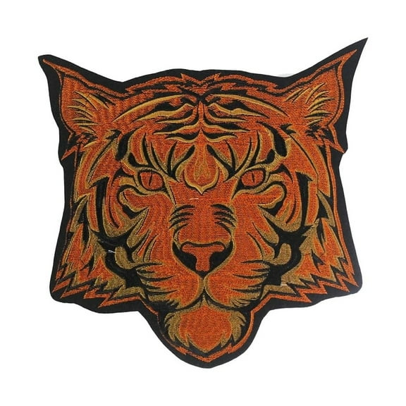 Big Tiger Embroidery Patches Iron on Ride Tracker Jacket Backpatches Applique Clothes Decorative Sticker 1 piece