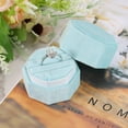 thumbnail image 7 of Uxcell Velvet Ring Box, 3 Slot Octagon Wedding Ring Display Holder Box Jewelry Ring Gift Box Light Blue, 7 of 7