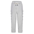 thumbnail image 3 of Women's Side Stripe Elastic Waist Pants – Loose Fit Straight Leg with Cuffed Hem, Comfortable 7/8 Length Capris, 3 of 9