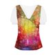 thumbnail image 3 of Gibobby Blusa Casual de Mujer Top manga corta con cuello en V encaje informal con estampado moda para mujer(Amarillo,XL), 3 of 4