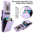 thumbnail image 6 of Crossbody Wallet Case Compatible for iPhone 16e, RFID Blocking Protective Purse Case Cover with Card Slots Holder Kickstand Shoulder Strap Lanyard Magnetic Closure 6.1 Inch, Purple, 6 of 8