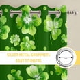 thumbnail image 6 of St. Patrick's Day Kitchen Curtains Window Panels, Spring Shamrock Leaves Polka Dots Dark Green Insulated Window Treatment Curtain, Grommet Curtains for Bedroom/Living Room/Bathroom, 2 Piece 52"Wx84"L, 6 of 8