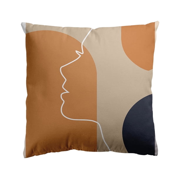 Funda de almohada Moderna Funda de almohada Decorativa para exteriores Funda de almohada cuadrada de lino para sofás, sofás cama y coches 18x18 pulgadas (45 x 45 cm)