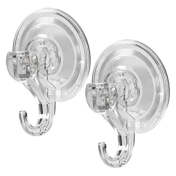 2 Pcs Transparent Reusable Heavy Duty Vacuum Suction Cup Hook