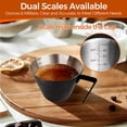 thumbnail image 2 of Double Spout Stainless Steel Espresso cup, Measuring Cup with Dual Scale, Espresso Shots cup 3.4oz/100ml (Black), 2 of 8