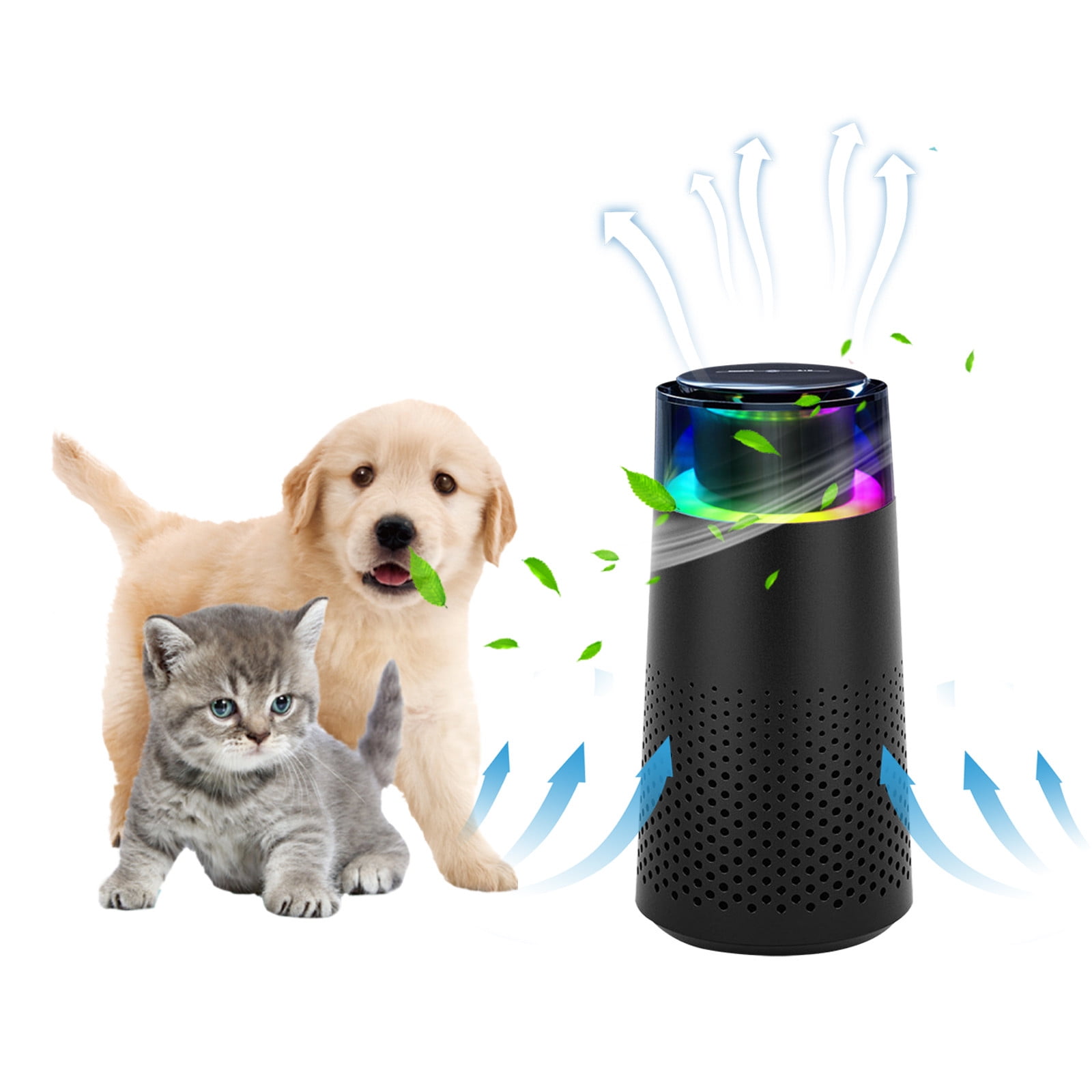 Gnmfd Pet Air Purifier Mini USB Portable Filter for Home Car Bedroom Small Room Odor Removal, Ultra Quiet Operation Eliminates Pet Smell Improves Air Quality Healthy Household