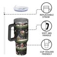 thumbnail image 4 of Black Christmas Santa Pattern Tumbler with Handle and Lid,40oz Double Wall Vacuum Insulated Tumbler,Cups Gift for Women and Men, 4 of 7
