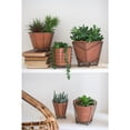 thumbnail image 3 of SET OF FIVE TERRACOTTA PLANTERS W WIRE WRAP & BRASS DETAIL, 3 of 3