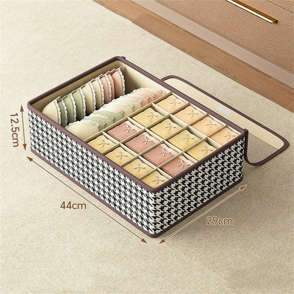 Underwear Organizer Drawer Type 3-in-1 | Linen Closet Storage Box | Bra Panty Socks Holder with Handles | Reinforced Steel Frame | Foldable & Durable | Home Apparel Organizer | 1 Pack | Large Size