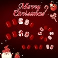 thumbnail image 4 of 24PCS Holiday False Nails Christmas Candy Cane Winter Snowflake Art Easy Application Light ABS Materials Build, 4 of 9