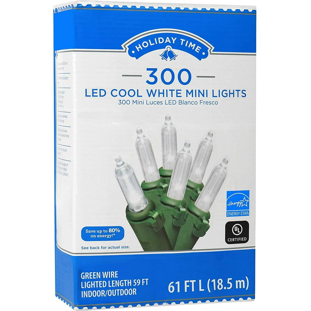 Holiday Time 300 LED String Lights Cool White Mini Lights 61 FT Long