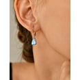 thumbnail image 4 of PYNZY Dangle Drop Earrings Sterling Silver Solitaire Leverback Teardrop Earrings for Women Birthstone Created Aquamarine Jewelry Gifts for Moms, 4 of 8