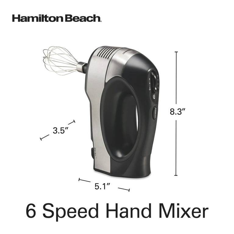Hamilton Beach 6 Speed Hand Mixer, Quick Burst Button, 5