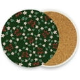 thumbnail image 5 of GZHJMY Coasters for Drinks Absorbent Cork Coasters ﻿Christmas Green Wreath Round Coaster Great Gift for Birthday Housewarming Room Decor 2&nbsp;piece Cup Coasters, 5 of 5