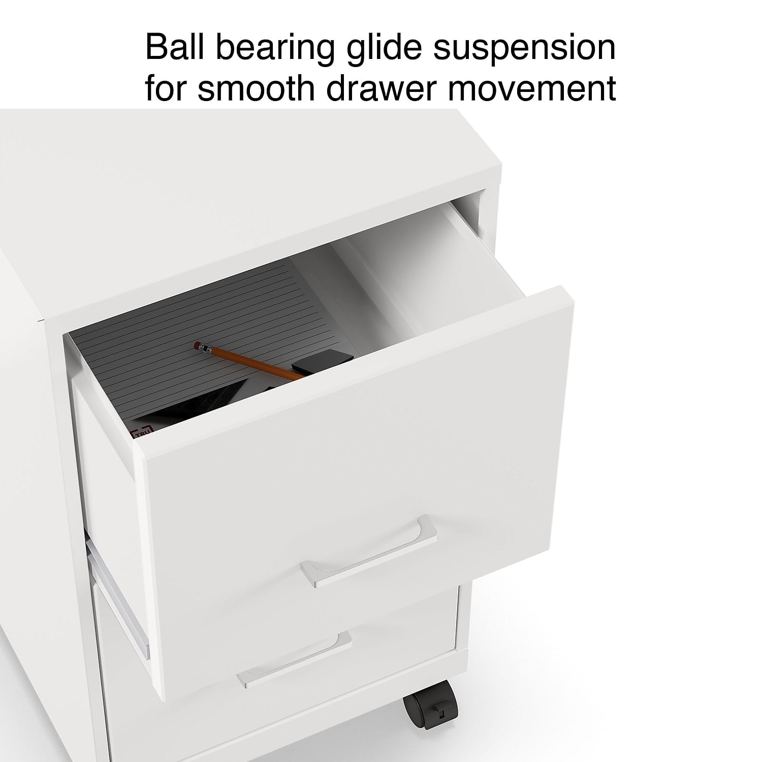 Staples 2-Drawer Mobile Vertical File Cabinet Letter Size Lockable 26.3"H x 14.3"W x 18.9"D White