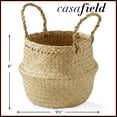 thumbnail image 6 of Casafield Seagrass Belly Basket with Handles - Small, Natural Woven Storage Bin Planter for Home Decor, Indoor Plant Pot Cover, 6 of 7