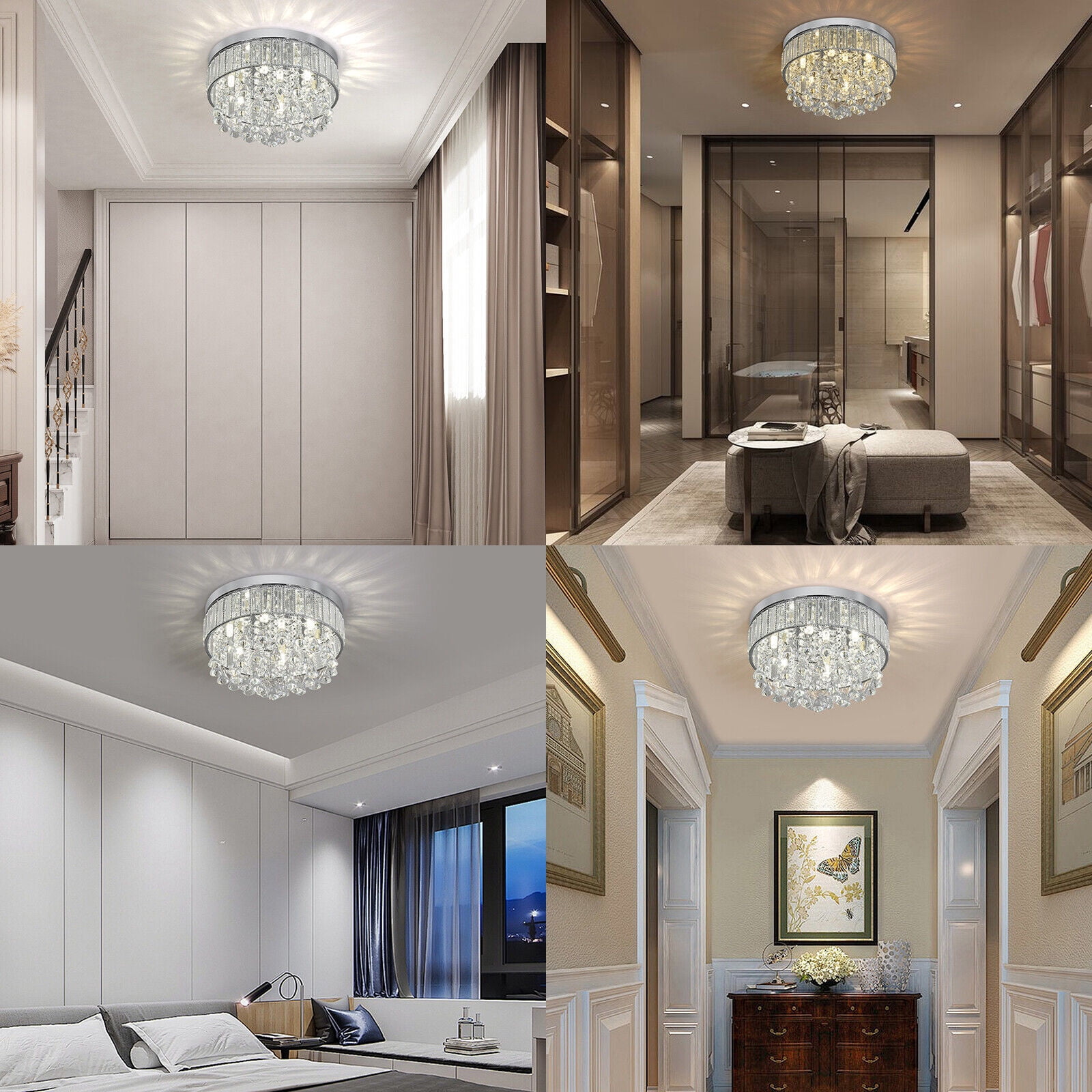 Round Ceiling Light, Modern Ceiling Mounted Lamp 13.77*9.45in for Indoor