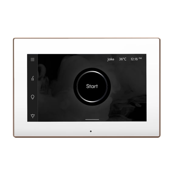 Mr Steam iSteamX Steam Shower Control and Steamhead in White Nouveau Bronze