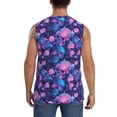 thumbnail image 4 of Pofeuu Blue Skull Rose Print Men's Muscle T-Shirt, Sleeveless, Muscle Tank, Classic Muscle Tee Top For Men Casual Sleeveless Muscle T-Shirt Trendy Clothes-Small, 4 of 7