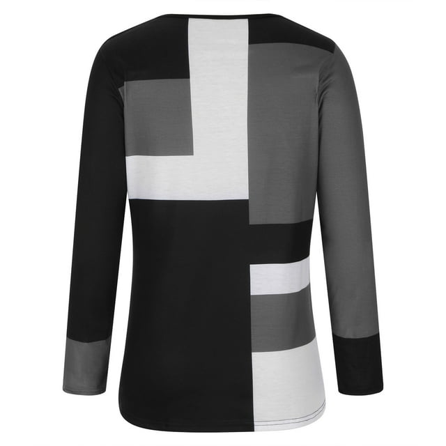 Moda mujer Casual impresión cuello redondo manga larga suelta camiseta otoño blusa pulóver Tops Pompotops FGAJ10599