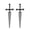 1 Pair, variant on Gothic Kinitial Sword Earrings for Women Men Cross Earrings ,Hiphop Dagger Stud-1 pc
