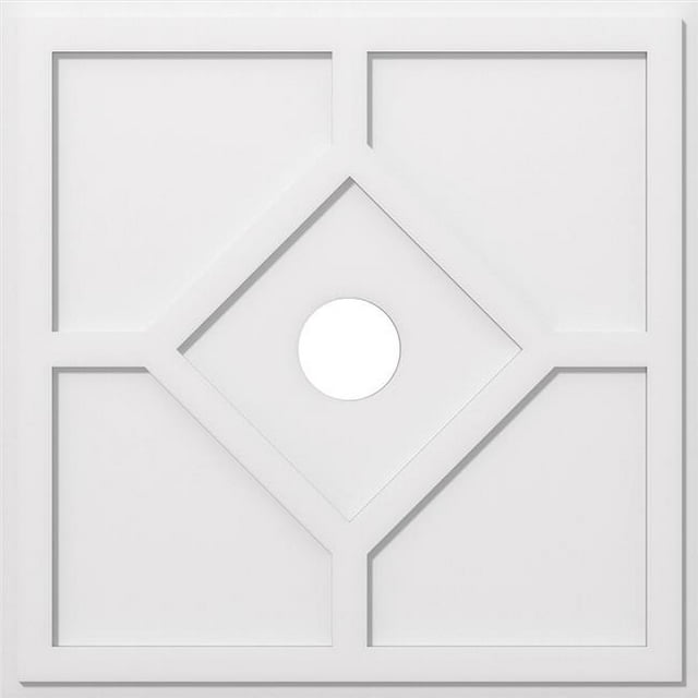 Ekena Millwork CMP34EY-05000 34 Po x 5 Po Médaillon de Plafond Contemporain ID Carré Embry Architectural Grade PVC