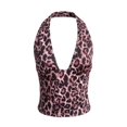 thumbnail image 4 of DHFJKG Halter Tops For Women Leopard Printed Sexy Low Cut Cropped Tank Top Night Out Clubwear Slim Fit Cami Shirts, 4 of 4