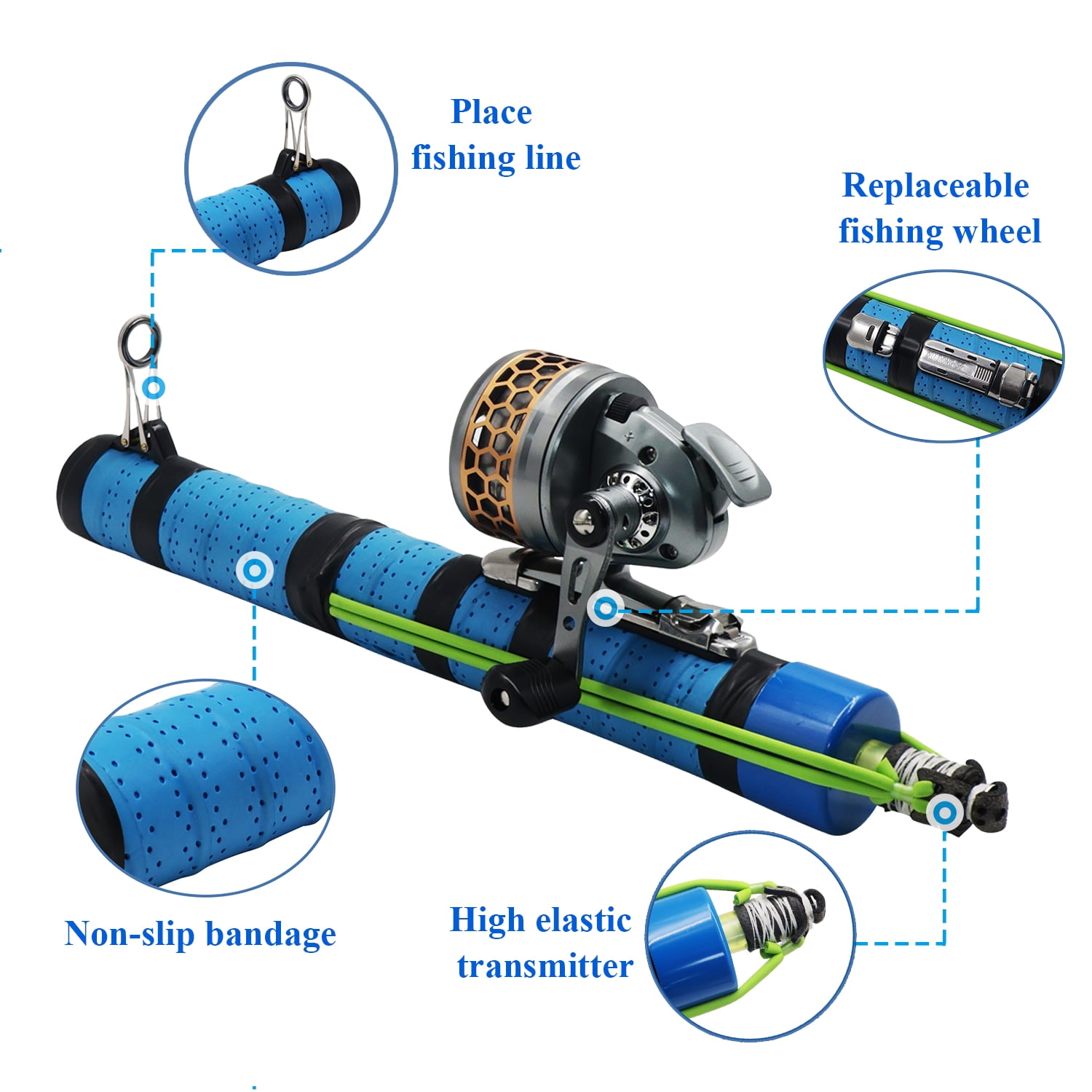 Fishing Catapult Rod Portable Lure Tools Slingshot Fishing Reel Professional Pole Shooting Hunting