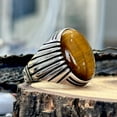 thumbnail image 4 of Oval Tiger Eye Ring, Man Handmade Silver Ring, Natural Tiger Gemstone Ring, Tiger Eye Signet Ring, Father Day Gift, 925k Sterling Silver, 4 of 4