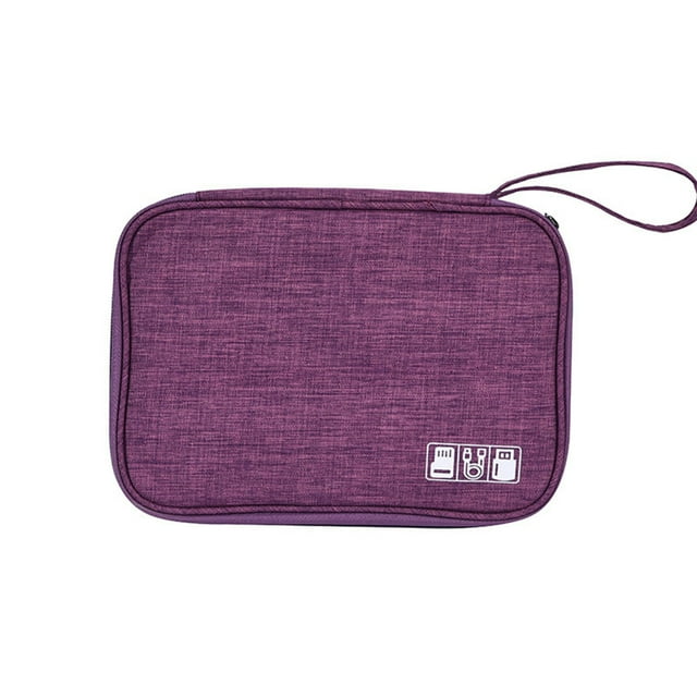 Seitruly Estuche para cable de carga de datos portátil Bolsa de transporte Auricular Bolsas de almacenamiento de cable Dispositivo electrónico Videojuegos y accesorios Púrpura