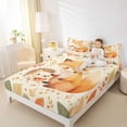 thumbnail image 4 of Castle Fairy Cartoon Fox Hedgehog 4 Pieces Queen Sheet Sets for Preppy Child,Kawaii Jungle Animal Ultra Soft Flat Sheet,Happy Autumn Fall Queen Fitted Sheet,Microfiber Bedroom Decor, 4 of 7