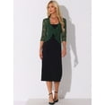 thumbnail image 4 of DARING DIVA Floral Lace Shrugs 3/4 Sleeves Elegant Bolero Cardigan XS Dark Green, 4 of 6