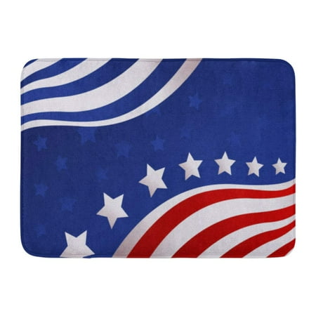 Blue Star Rug GODPOK Red Star Blue Day USA Flag in Style White Patriotic President Rug Doormat Bath Mat 23.6x15.7 inch ()